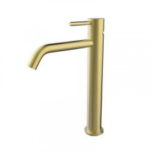 Contemporary single handle hot and cold gold basin mixer tap